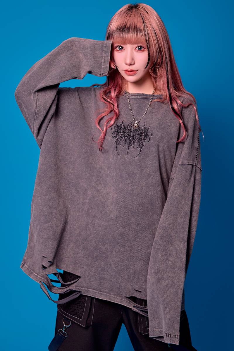 PSYCHO NATION(サイコネーション) ケミカルダメージTEE - Gray