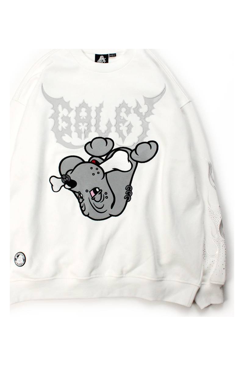 【予約商品】GALFY（ガルフィー）二代目ファイヤーピカピカスウェット - WHITE