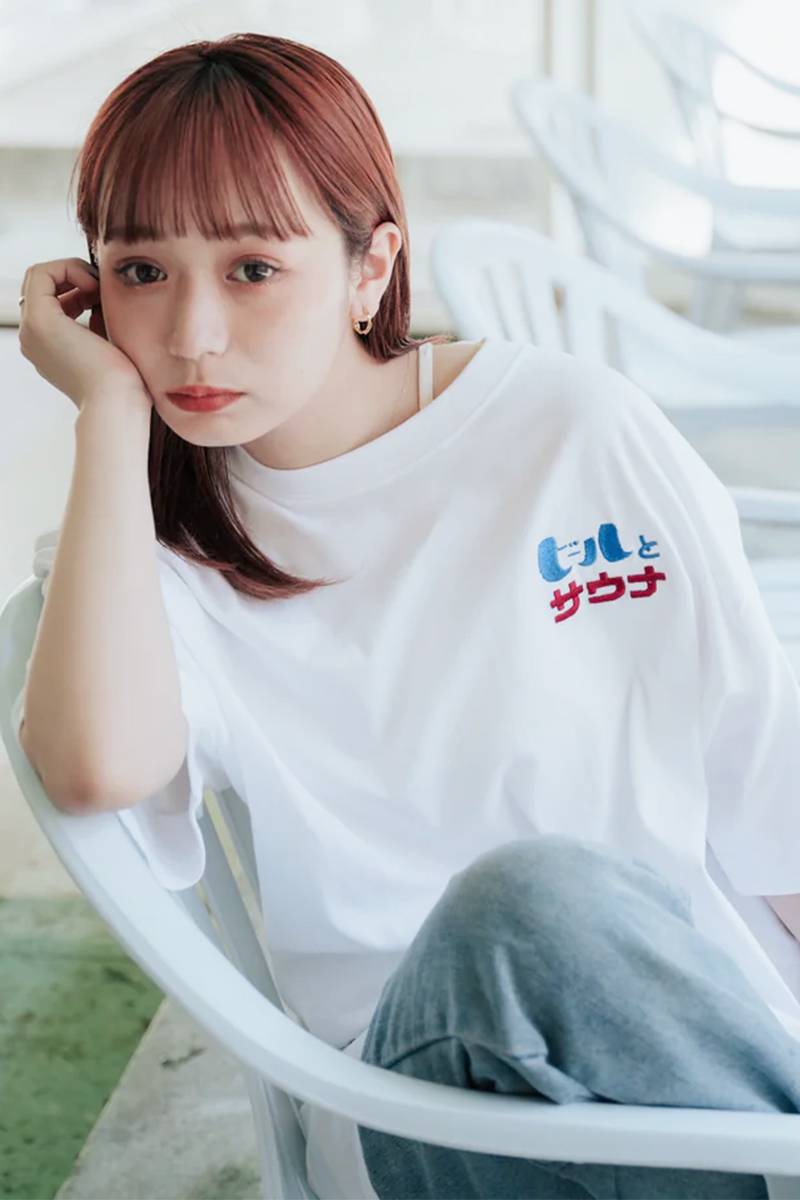 One Drop (ワンドロップ) ふくだ ビールとサウナ®刺繍 Tshirt ホワイト