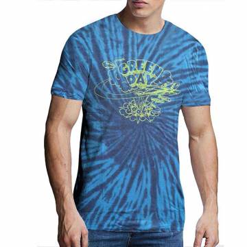 【予約商品】GREEN DAY バンドTシャツ ユニセックス: Dookie Line Art (Wash Collection) - BLUE