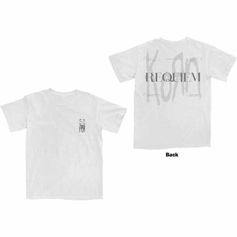 【予約商品】KORN バンドTシャツ ユニセックス: Requiem (White) (Back Print)