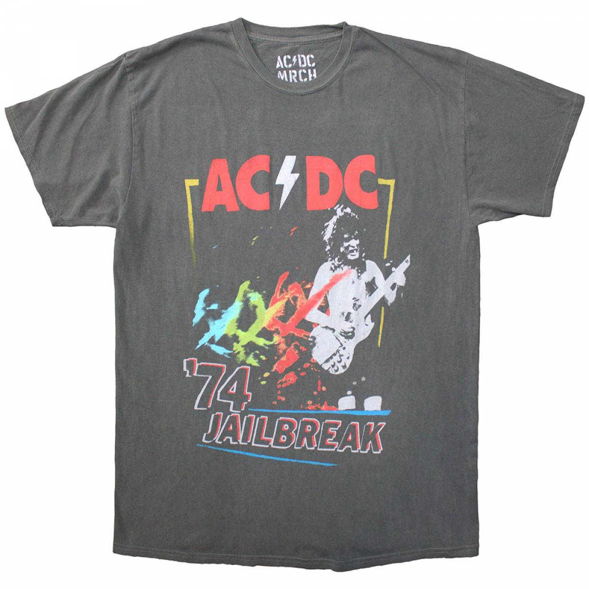 【予約商品】AC/DC バンドTシャツ ユニセックス: Vintage '74 Jailbreak (Grey) - GREY