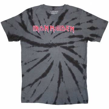 【予約商品】IRON MAIDEN バンドTシャツ ユニセックス: Logo (Wash Collection) - CHARCOAL GREY