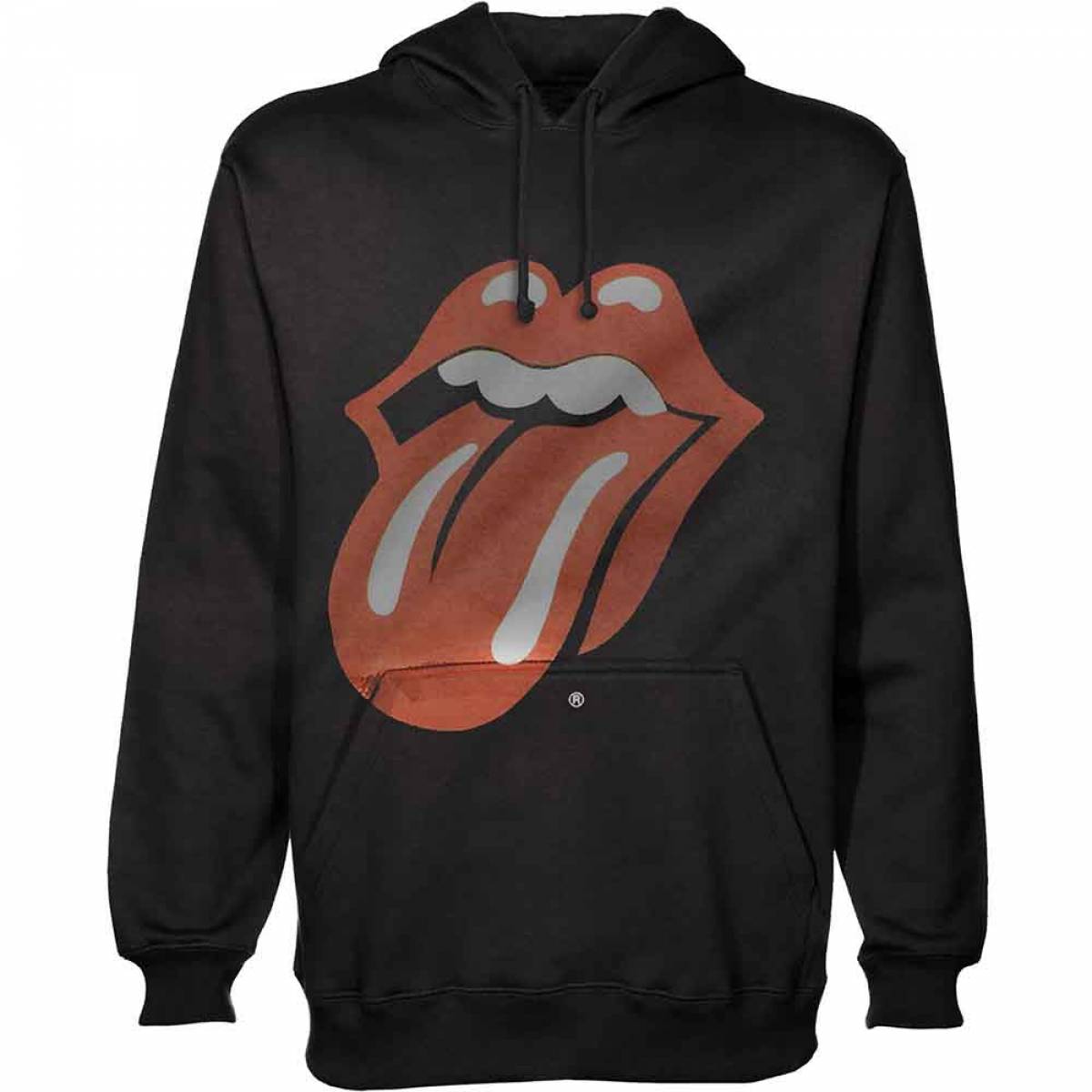 【予約商品】THE ROLLING STONES Unisex Pullover Hoodie: Classic Tongue (Black) - BLACK