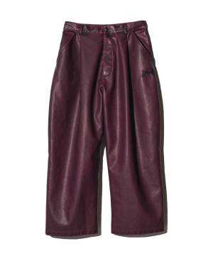 【予約商品】glamb(グラム)GB0125/P07 : Synth Leather Track Pants / シンセレザートラックパンツ - Wine