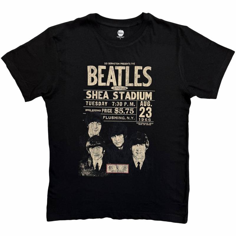 【予約商品】THE BEATLES バンドTシャツ ユニセックス: Shea '66 (Black)