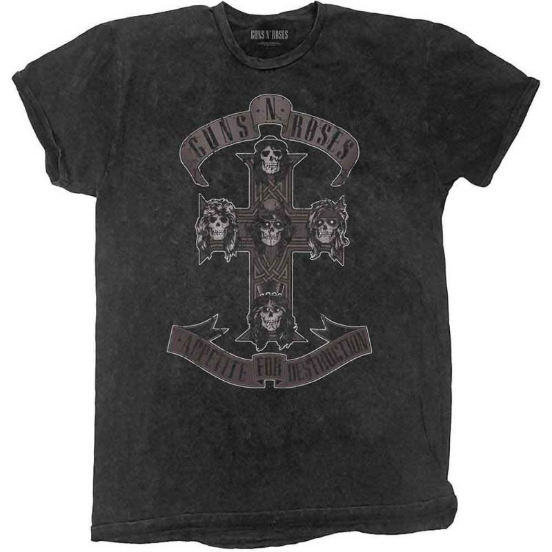 【予約商品】GUNS N' ROSES バンドTシャツ ユニセックス: Monochrome Cross (Dip-Dye On Black) (Wash Collection)