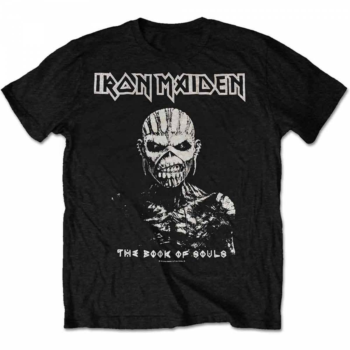 【予約商品】IRON MAIDEN バンドTシャツ ユニセックス: The Book of Souls White Contrast - BLACK