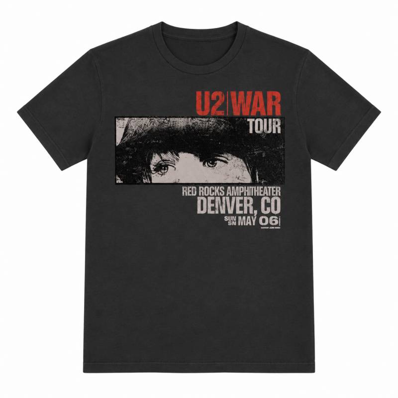 【予約商品】U2 バンドTシャツ ユニセックス: War Red Rocks (Vintage Black)