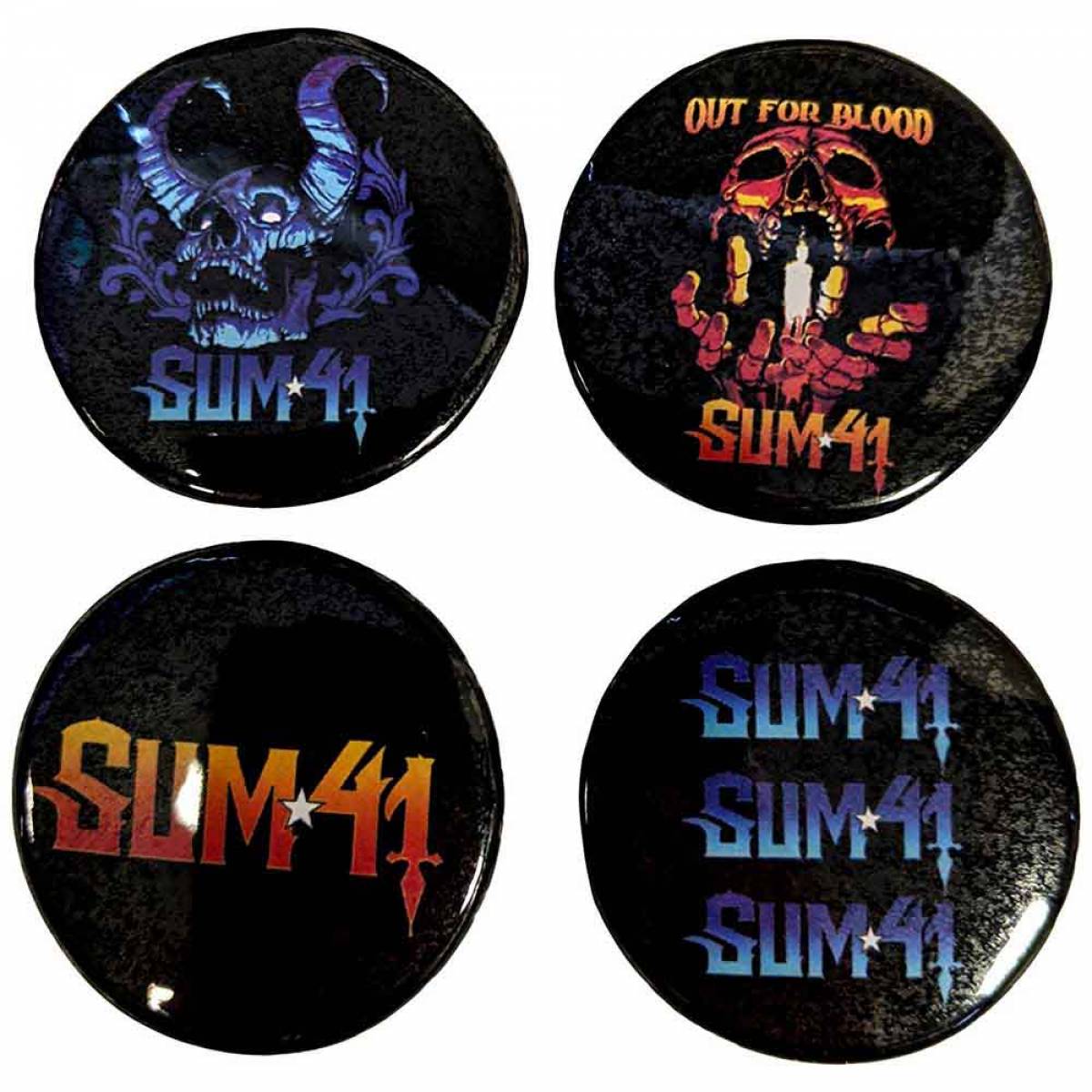予約商品】SUM 41 Pin Badge Pack: Out For Blood (Ex-Tour