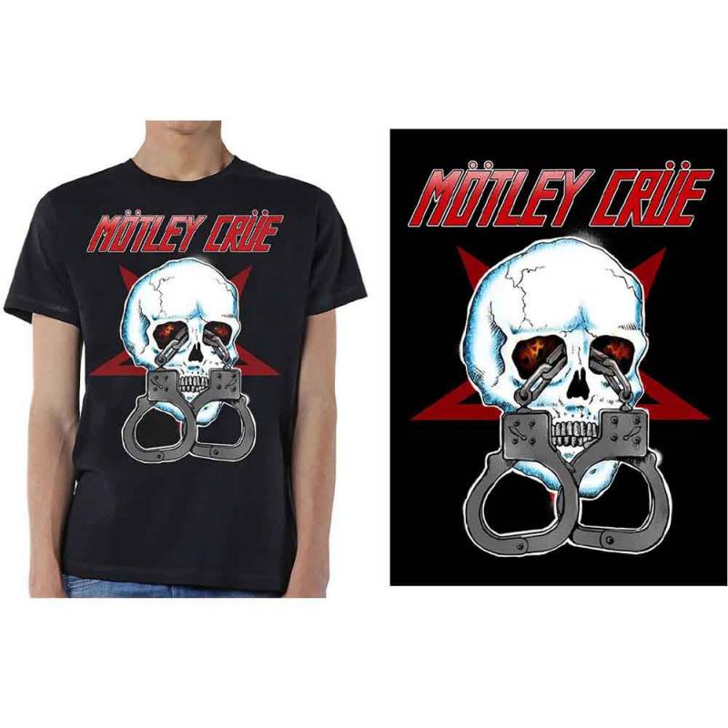 【予約商品】MOTLEY CRUE バンドTシャツ ユニセックス: Skull Cuffs 2 (Black)
