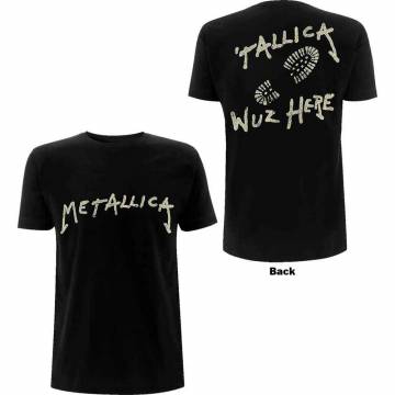 【予約商品】METALLICA バンドTシャツ ユニセックス: Wuz Here (Black) (Back Print) - BLACK