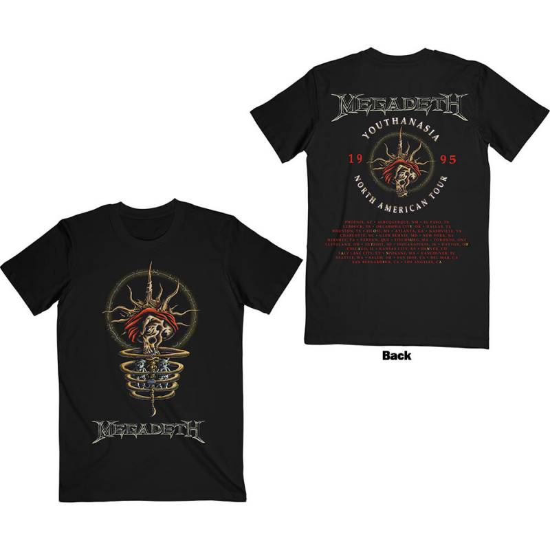 【予約商品】MEGADETH バンドTシャツ ユニセックス: Youthanasia 1995 North American Tour (Black)