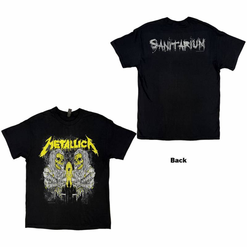 【予約商品】METALLICA バンドTシャツ ユニセックス: Sanitarium (Black) (Back Print)