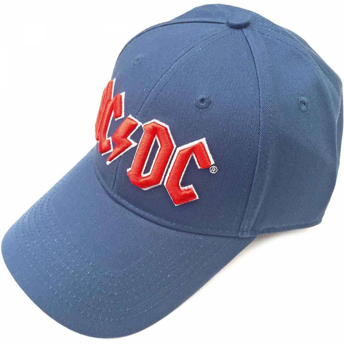 【予約商品】AC/DC Unisex Baseball Cap: Red Logo (Denim Blue)