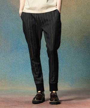 【予約商品】glamb(グラム)GB0225/P03 : Sparkle Stripe Jogger Pants / スパークルストライプジョガーパンツ - Black