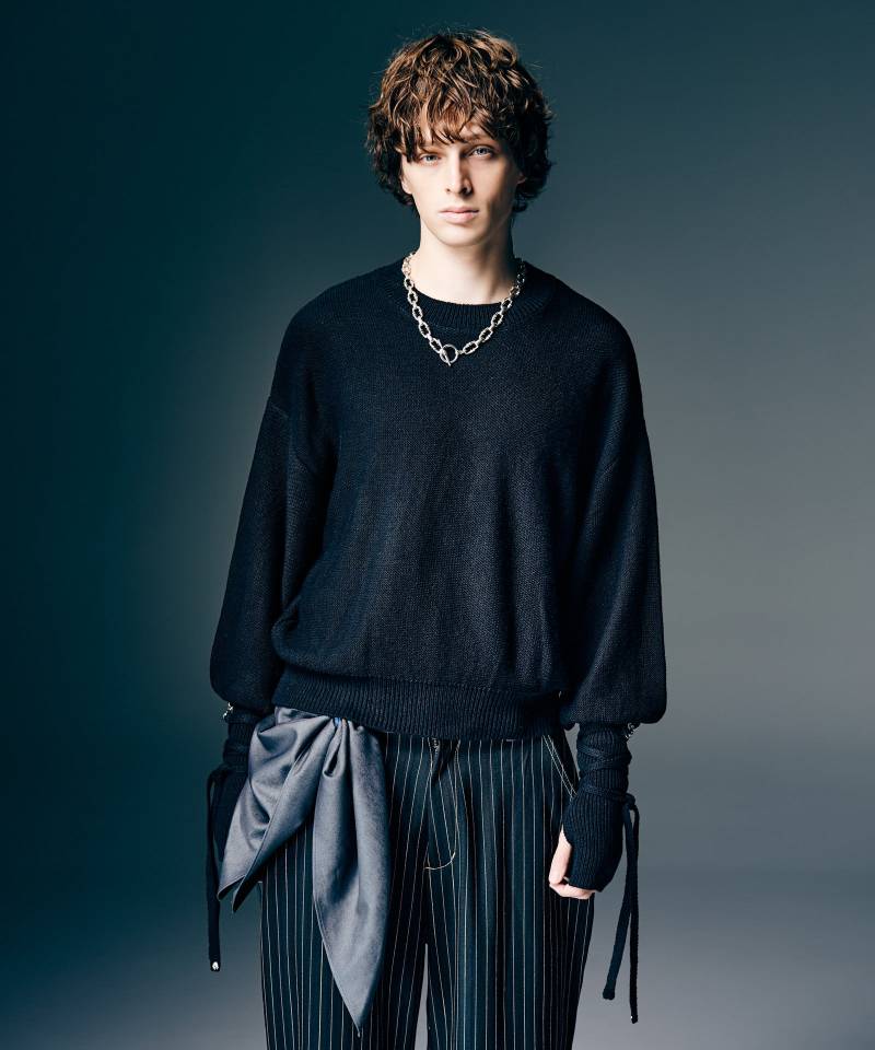 【予約商品】glamb(グラム) Blow Creed Knit / ブロウクリードニット - Black