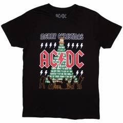 【予約商品】AC/DC バンドTシャツ ユニセックス: Merry Christmas (Black) - BLACK