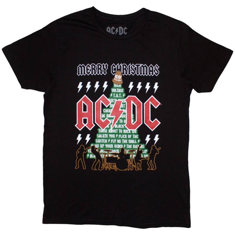 【予約商品】AC/DC バンドTシャツ ユニセックス: Merry Christmas (Black) - BLACK