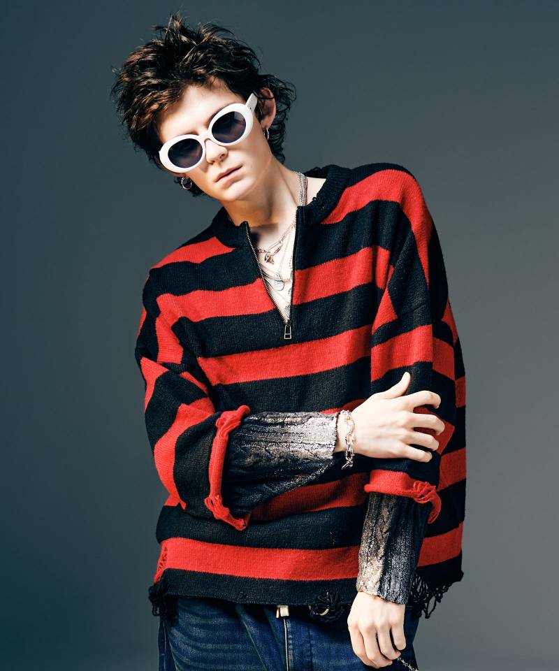 【予約商品】glamb(グラム)Damage Glitter Knit / ダメージグリッターニット - Red