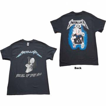 【予約商品】METALLICA バンドTシャツ ユニセックス: Metal Up Your Ass (Black) (Back Print) - BLACK