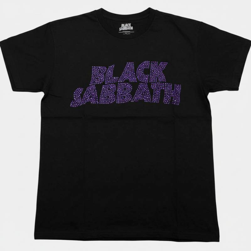 【予約商品】BLACK SABBATH バンドTシャツ ユニセックス: Wavy Logo (Black) (Embellished)