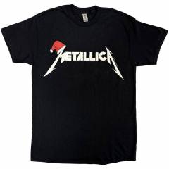 【予約商品】METALLICA バンドTシャツ ユニセックス: Santa Hat Logo (Black)