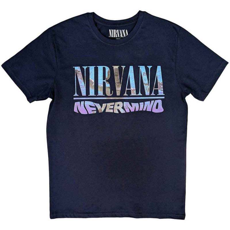 【予約商品】NIRVANA バンドTシャツ ユニセックス: Nevermind (Navy Blue) (Back Print)