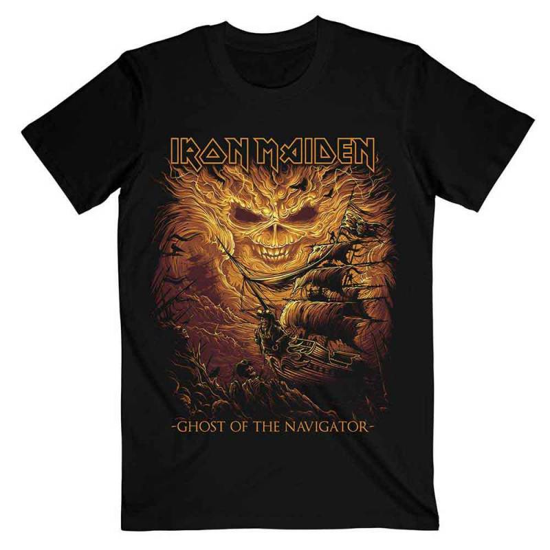 【予約商品】IRON MAIDEN バンドTシャツ ユニセックス: Ghost of the Navigator (Black)