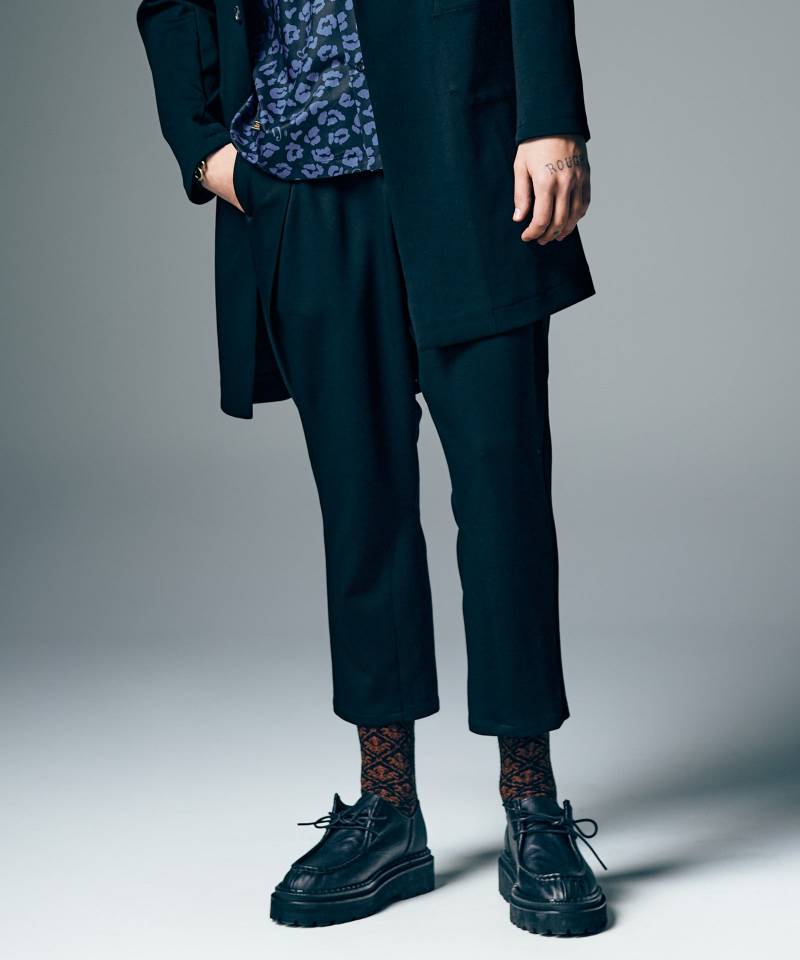 【予約商品】glamb(グラム) Waist Tuck Cropped Pants / ウエストタッククロップドパンツ - Black