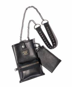 【予約商品】glamb(グラム) Leather Multi Pouch / レザーマルチポーチ - Black