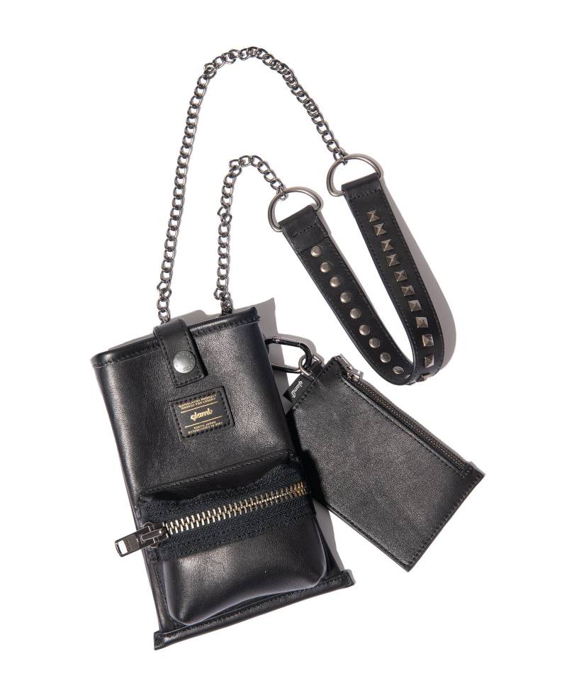 【予約商品】glamb(グラム) Leather Multi Pouch / レザーマルチポーチ - Black