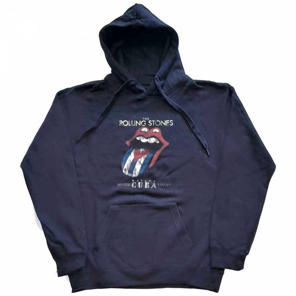 【予約商品】THE ROLLING STONES Unisex Pullover Hoodie: Havana Cuba (Navy Blue) - NAVY BLUE