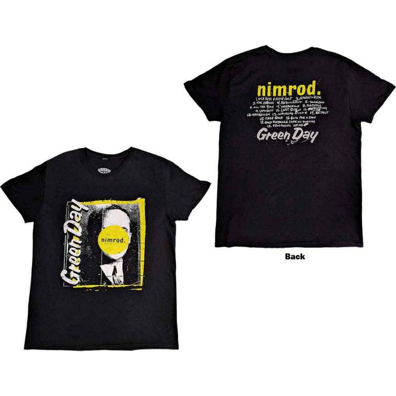 【予約商品】GREEN DAY バンドTシャツ ユニセックス: Nimrod Tracklist (Black) (Back Print)
