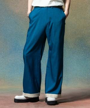 【予約商品】glamb(グラム)GB0225/P16 : Suit Fabric Pajamas Pants / スーツファブリックパジャマパンツ - Blue