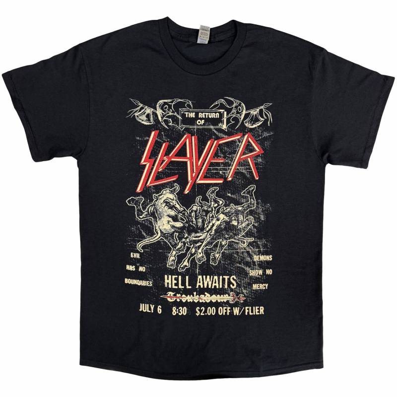 【予約商品】SLAYER バンドTシャツ ユニセックス: Vintage Flyer (Black)