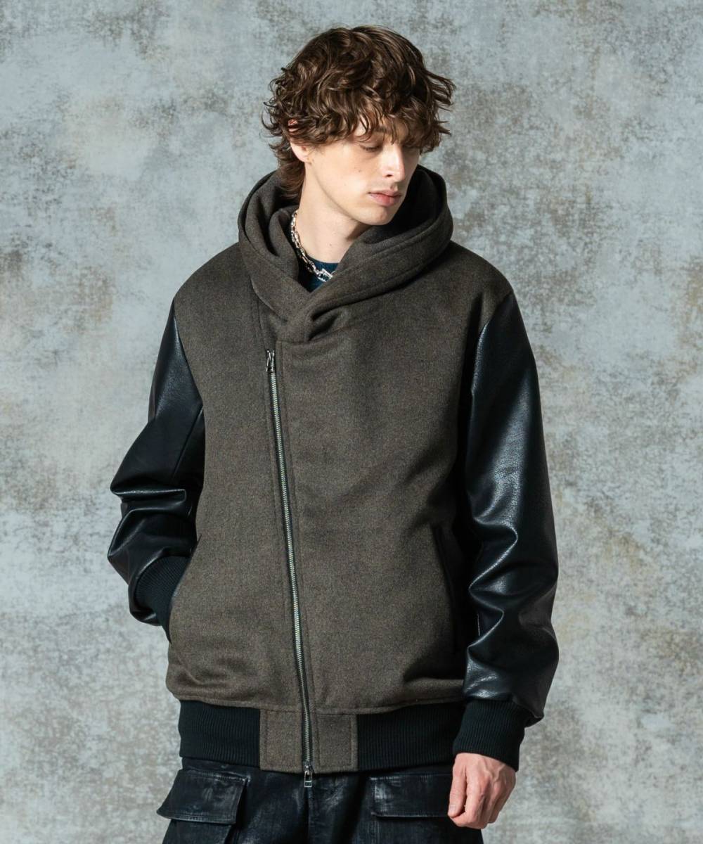 【予約商品】glamb(グラム)GB0325/JKT08 : Carol Stadium Jumper / キャロルスタジアムジャンパー - Gray