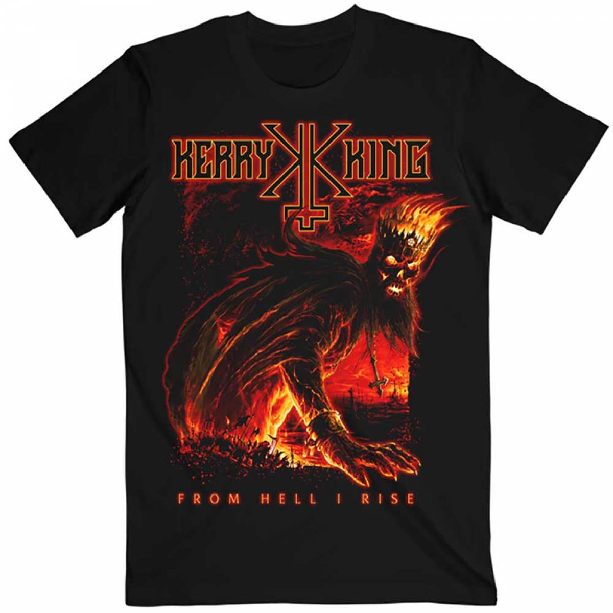 KERRY KING バンドTシャツ ユニセックス: From Hell I Rise Hell King (Black) - BLACK