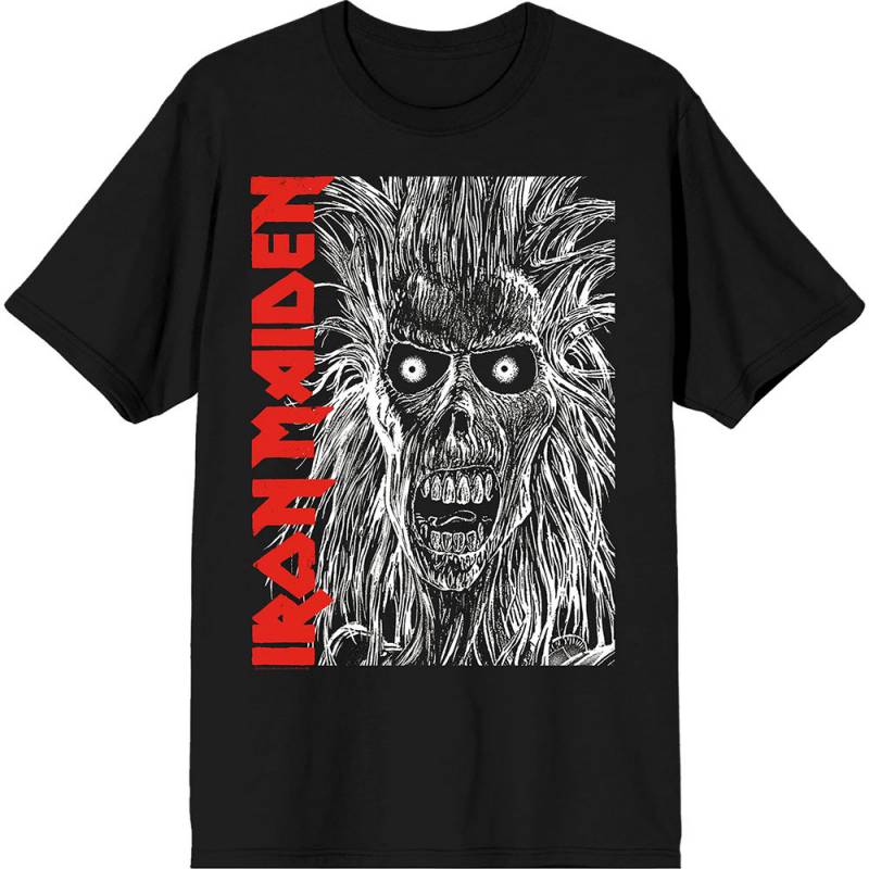 【予約商品】IRON MAIDEN バンドTシャツ ユニセックス: Eponymous Face Red Logo (Black)
