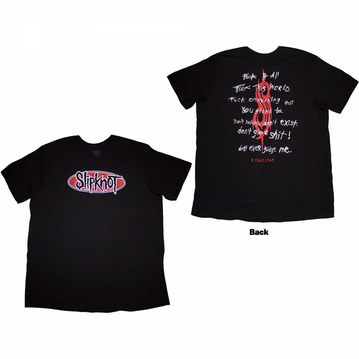 【予約商品】SLIPKNOT バンドTシャツ ユニセックス: F It All (Black) (Back Print) - BLACK