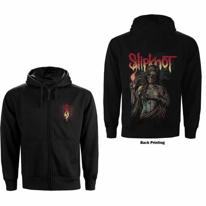 【予約商品】SLIPKNOT Unisex Zipped Hoodie: Burn Me Away (Black) (Back Print)