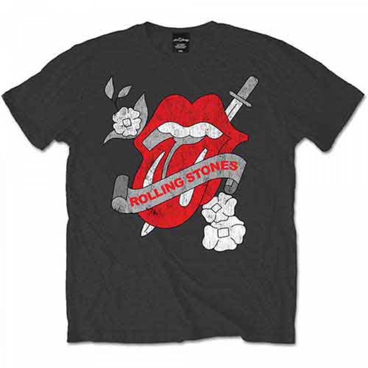 【予約商品】THE ROLLING STONES バンドTシャツ ユニセックス: Vintage Tattoo　- CHARCOAL GREY