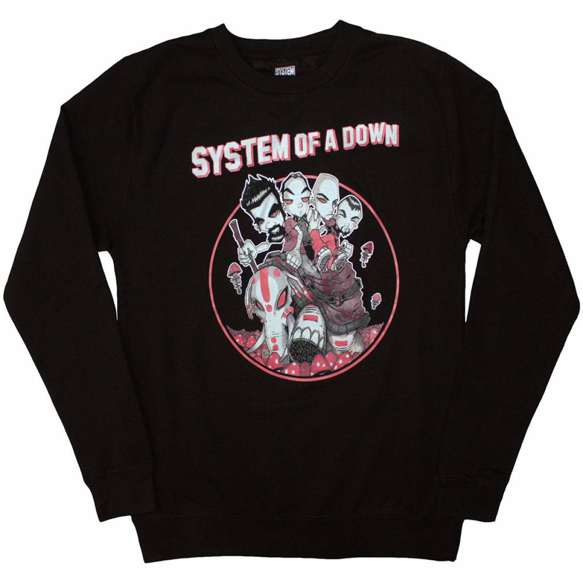 【予約商品】SYSTEM OF A DOWN Unisex Sweatshirt: Mushroom People (Black) - BLACK