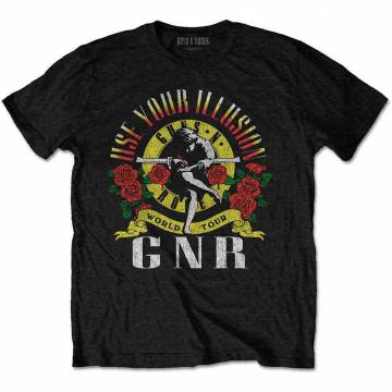 【予約商品】GUNS N' ROSES バンドTシャツ ユニセックス: UYI World Tour (Black) - BLACK