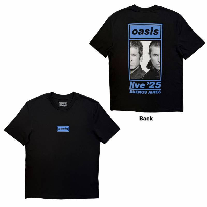 【予約商品】OASIS バンドTシャツ ユニセックス: Live '25 Buenos Aires Half Face (Black) (Back Print & Ex-Tour)