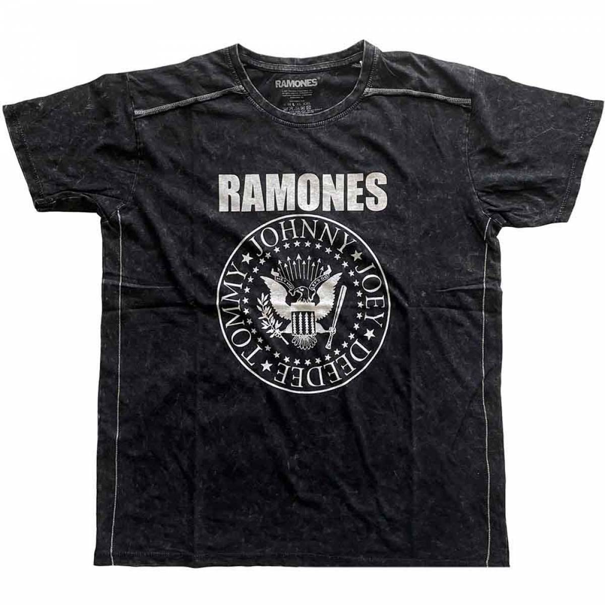 【予約商品】RAMONES バンドTシャツ ユニセックス: Presidential Seal 1 (Black) (Wash Collection) - BLACK