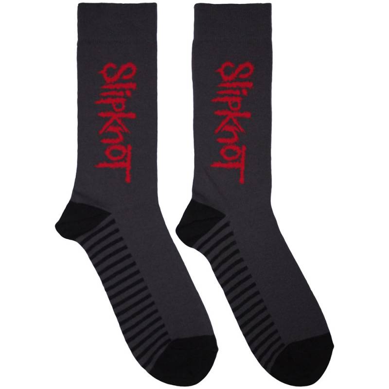 【予約商品】SLIPKNOT Unisex Ankle Socks: Logo Vertical (Grey) (UK Size 6 - 11) - GREY