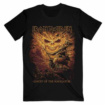 【予約商品】IRON MAIDEN バンドTシャツ ユニセックス: Ghost of the Navigator - BLACK