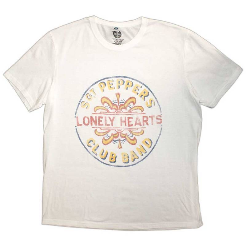 【予約商品】THE BEATLES バンドTシャツ ユニセックス: Painted Pepper (White)