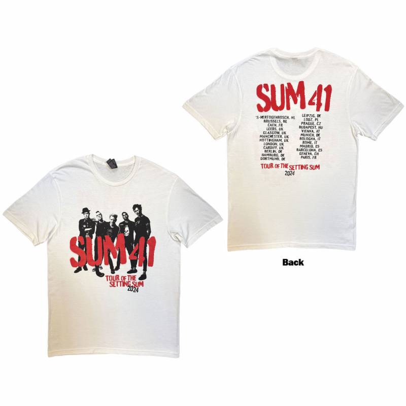 【予約商品】Sum 41 バンドTシャツ ユニセックス: Tour '24 Pt.2 Spray Paint (White) (Back Print) (Ex-Tour)